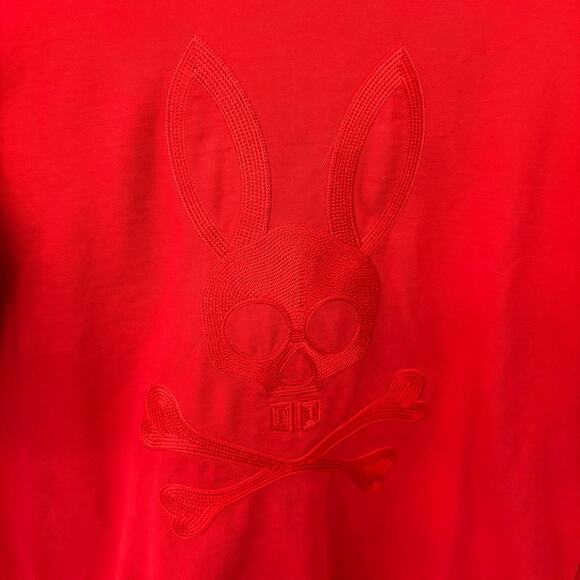 Psycho Bunny Red Embroidered Crewneck Sweatshirt Streetwear XXS - Picture 3 of 7